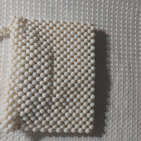 Vintage White Beaded Handbag With Strap Made in Italy 🇮🇹 - Picture 5 of 5